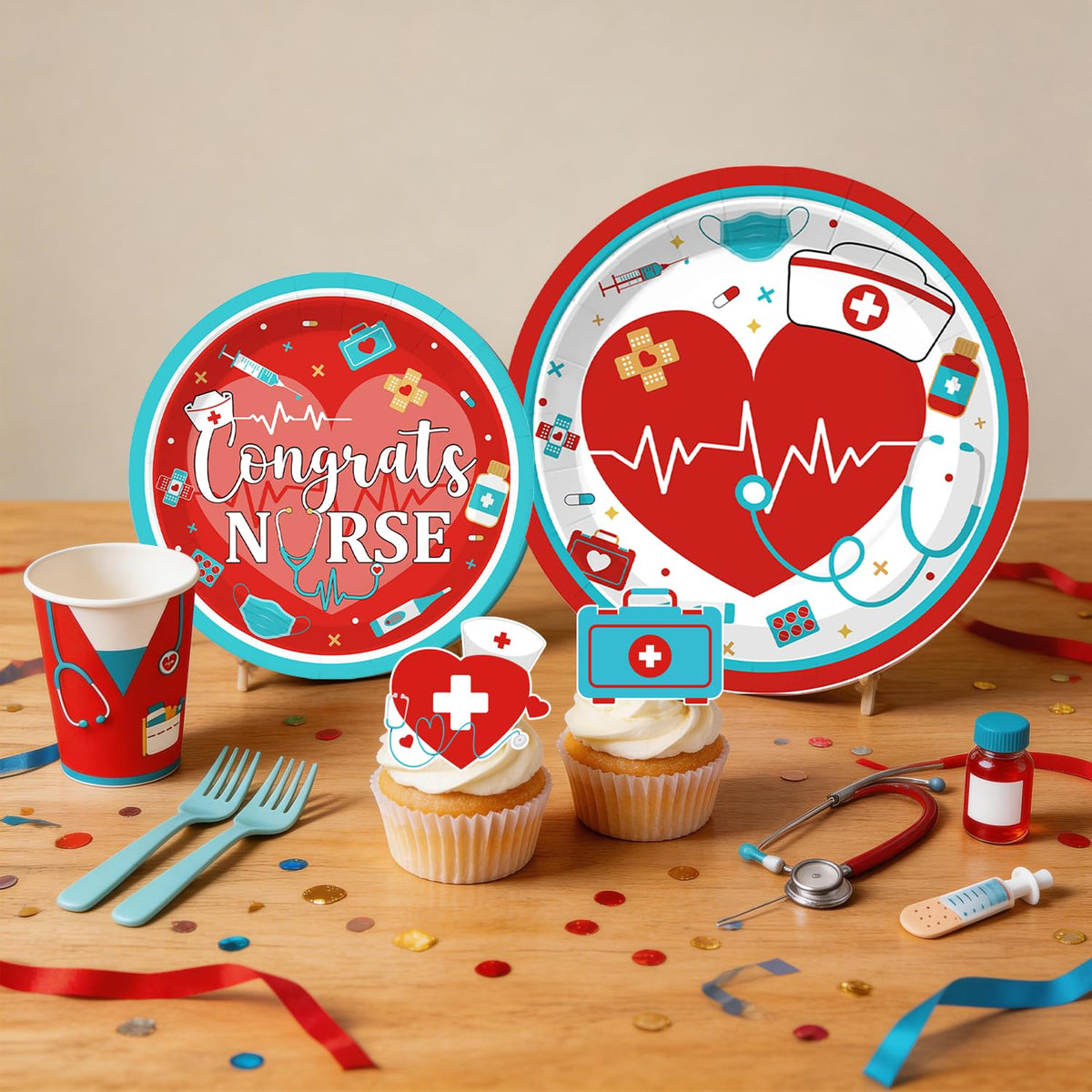 Cocomigo nurse graduation 9-inch plates for quick service