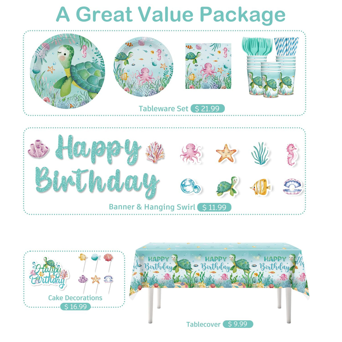 cocomigo ocean cupcake toppers decorate treats with cheerful sea creatures.