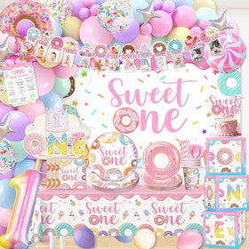 Cocomigo Sweet One photo banner brightens the first birthday decor and photo moments