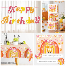 Cocomigo Young Wild and Three daisy centerpieces add warm boho charm