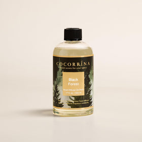 Cocorrína Black Forest refill label detail highlighting seal and ingredients.