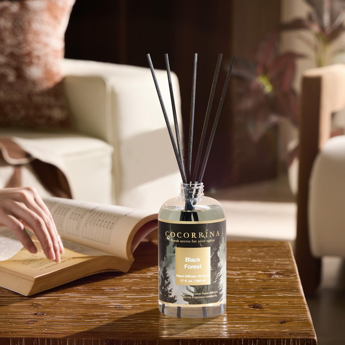 Cocorrína Black Forest refill packaging with airtight cap for freshness.