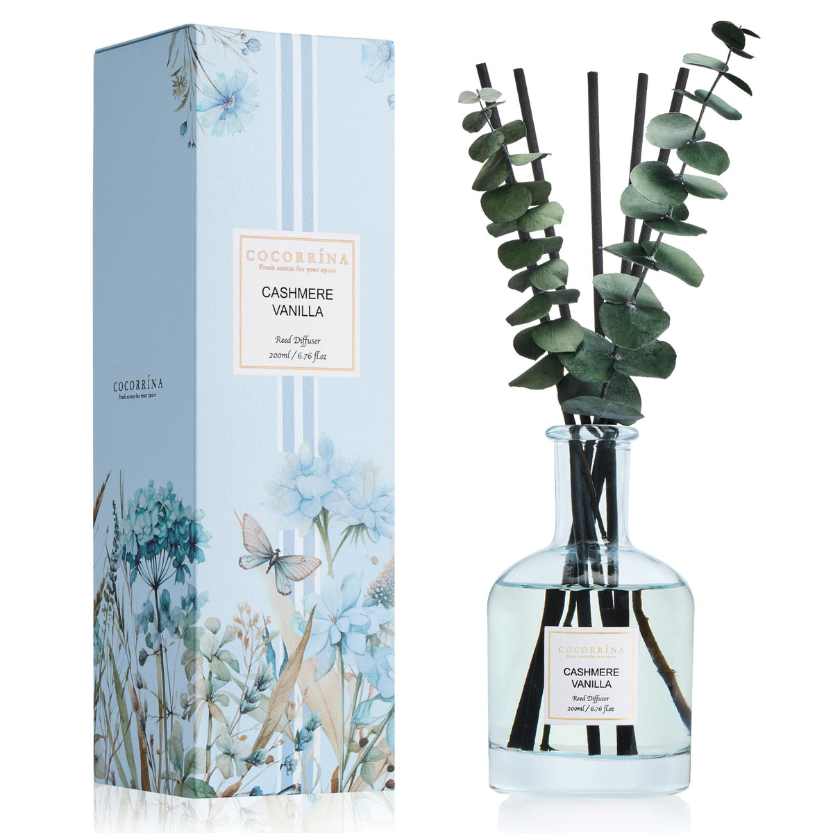 COCORRÍNA Cashmere Vanilla diffuser bottle adding elegant room ambiance without flame