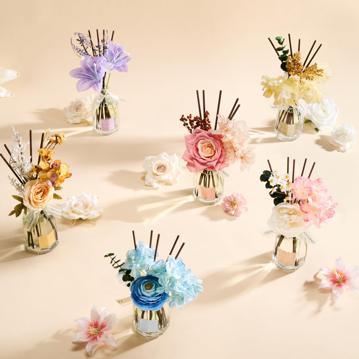 COCORRÍNA decorative home décor diffuser enhances a modern shelf