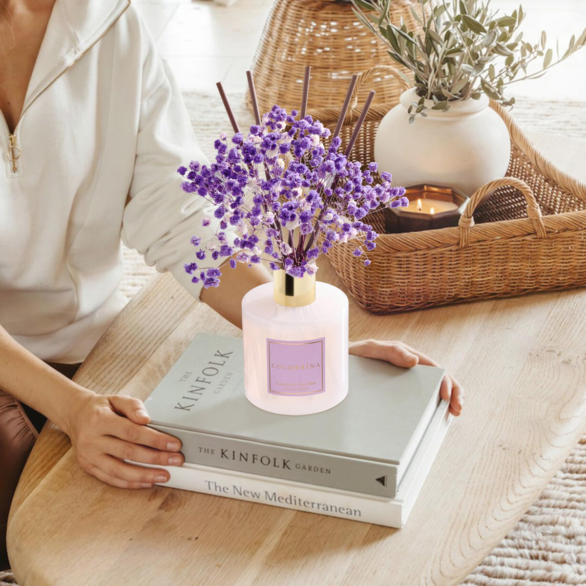 cocorrina lavender garden outdoor diffuser blends with patio ambiance.