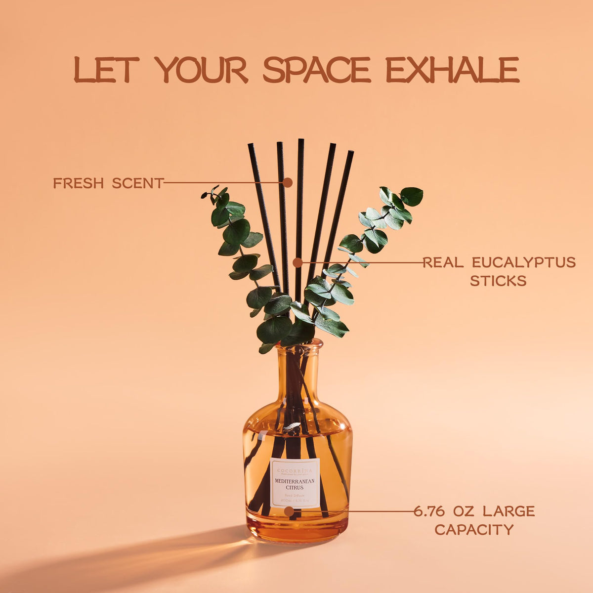 COCORRÍNA diffuser reeds provide adjustable scent intensity for bedrooms and bathrooms.