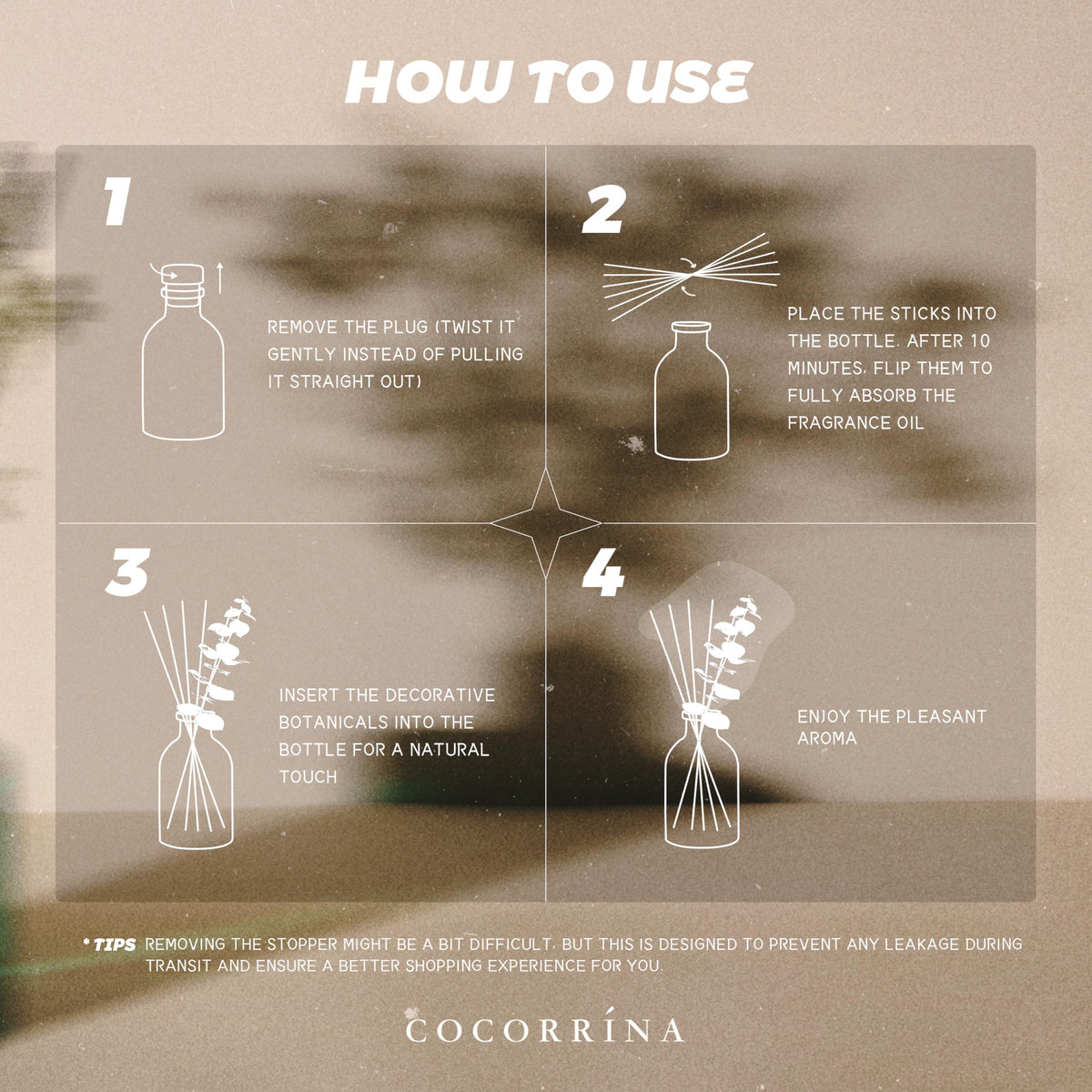 COCORRÍNA Mediterranean Citrus diffuser room scene showcases inviting ambience.