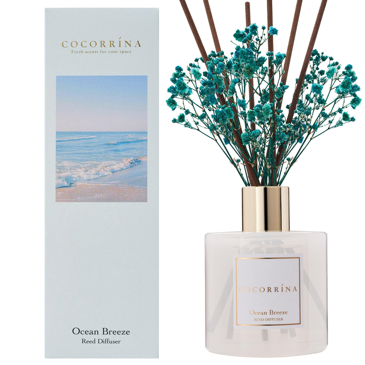COCORRINA Ocean Breeze sticks release fragrance for balanced ambience throughout the room.