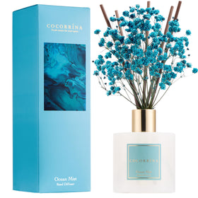 COCORRÍNA Ocean Mist diffuser bottle showcasing citrus and ocean breeze for a refreshing mood