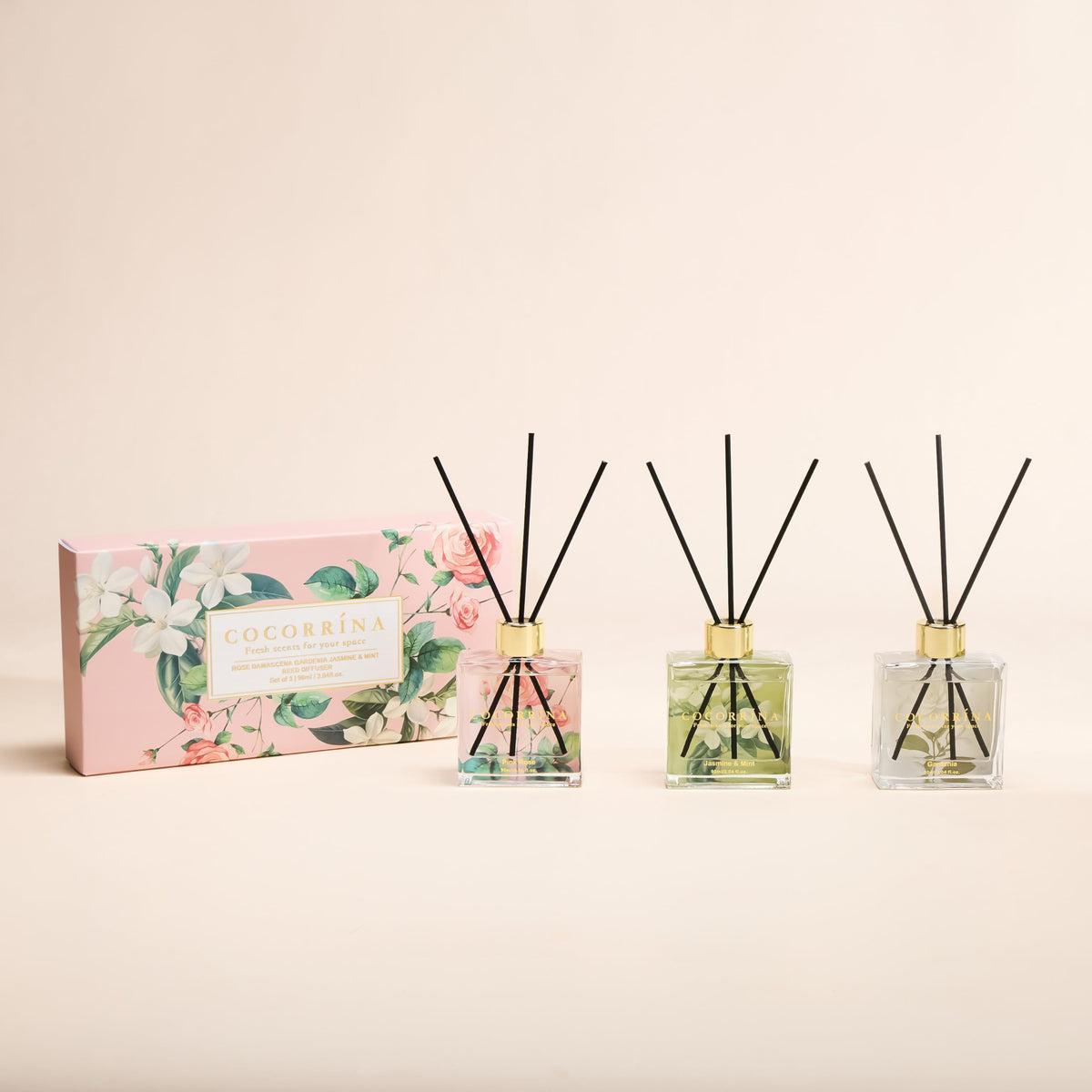 COCORRÍNA bottle with 24 sticks for long-lasting fragrance in any room