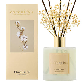 COCORRINA diffuser with eight sticks in a minimalist setup for continuous fragrance