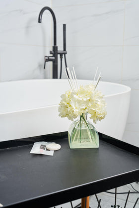 COCORRÍNA bathroom ready diffuser elevates spaces with clean linen scent