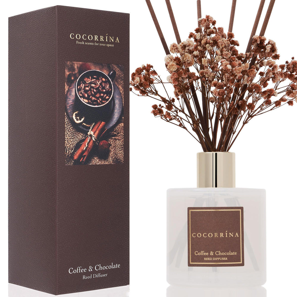 COCORRÍNA coffee bottle diffuser fills rooms with warmth.