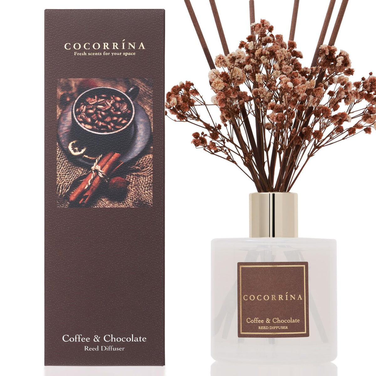 COCORRÍNA coffee sticks diffuse scent for longer enjoyment.