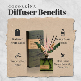 COCORRÍNA diffuser with real dried flowers adds natural decor and fragrance