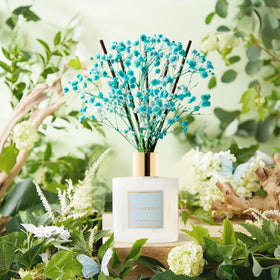 COCORRÍNA Reed diffuser glass bottle close-up highlights premium design and easy aroma control.