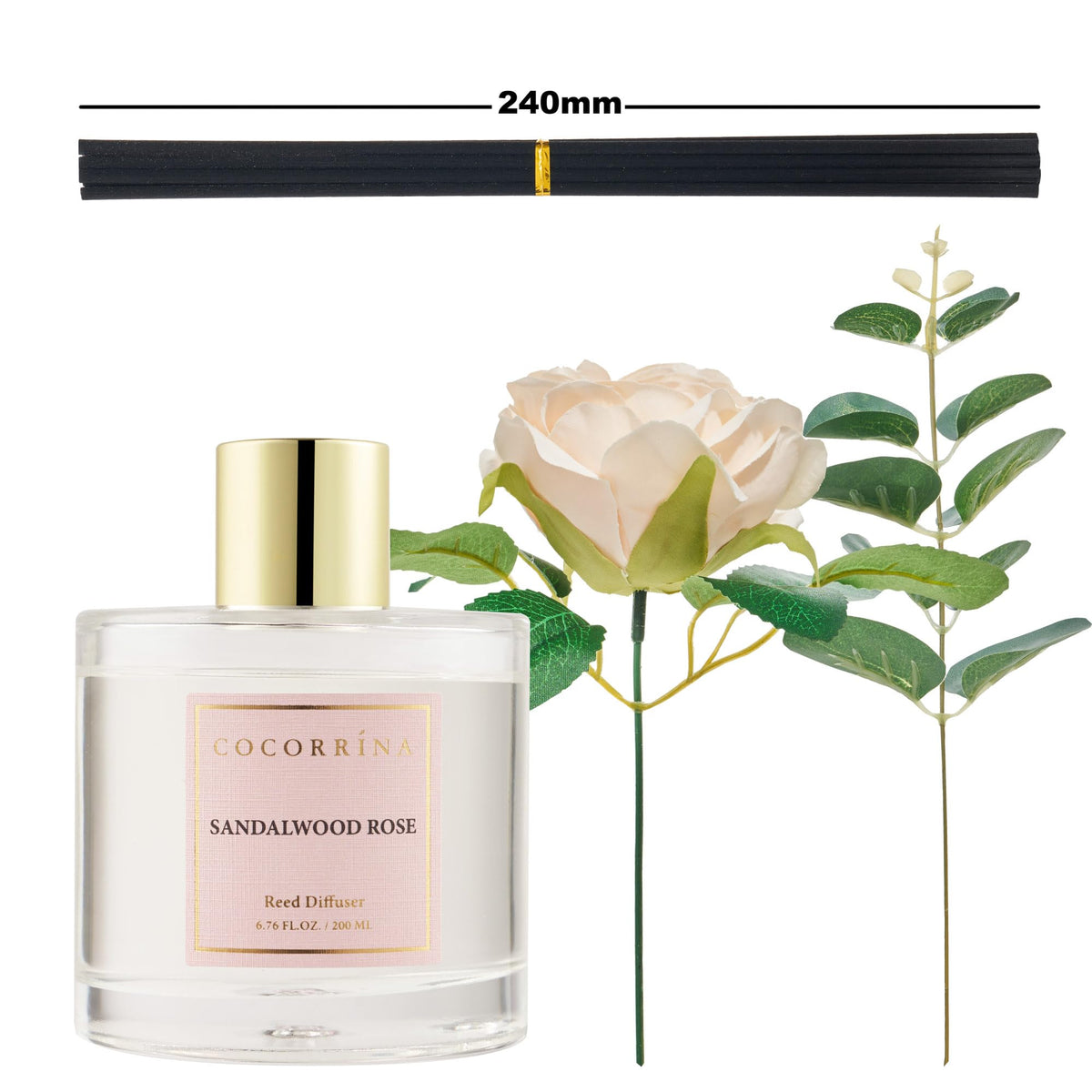 COCORRINA reed diffuser long-lasting aroma for living spaces up to 90 days.