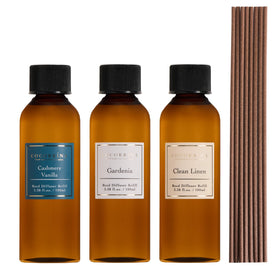 COCORRÍNA reed diffuser refill set with three flavors for long-lasting home fragrance