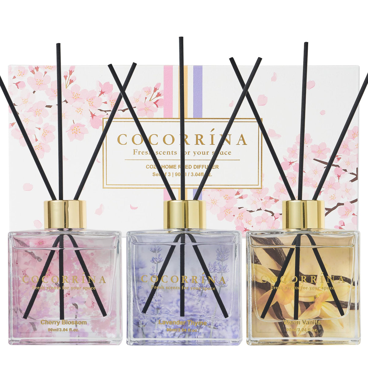 COCORRÍNA warm vanilla diffuser bottle for cozy, long-lasting scent