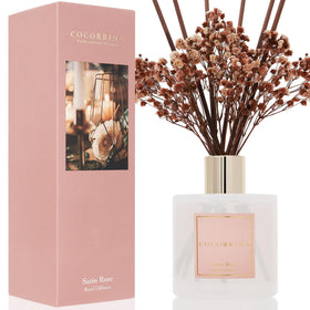 COCORRÍNA Satin Rose diffuser bottle adds elegant scent to bathrooms and lounges