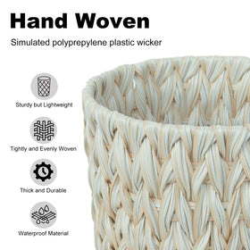 Coeusy 2-gallon bin adds decorative utility in bathrooms, bedrooms, or offices.