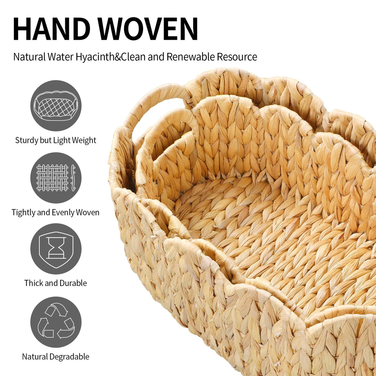 Coeusy artisan handwoven craftsmanship using sun-dried water hyacinth.