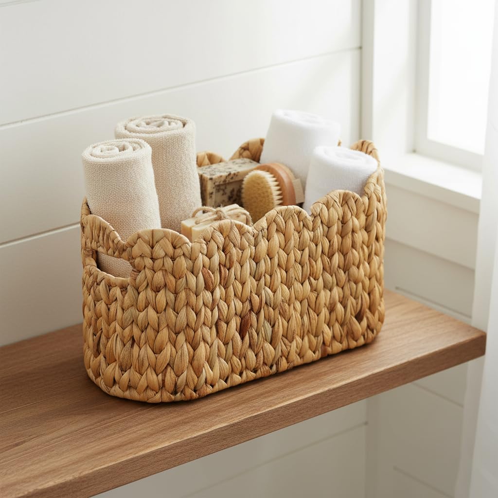 Coeusy bathroom organizer stand features a sturdy frame for durable floor storage.