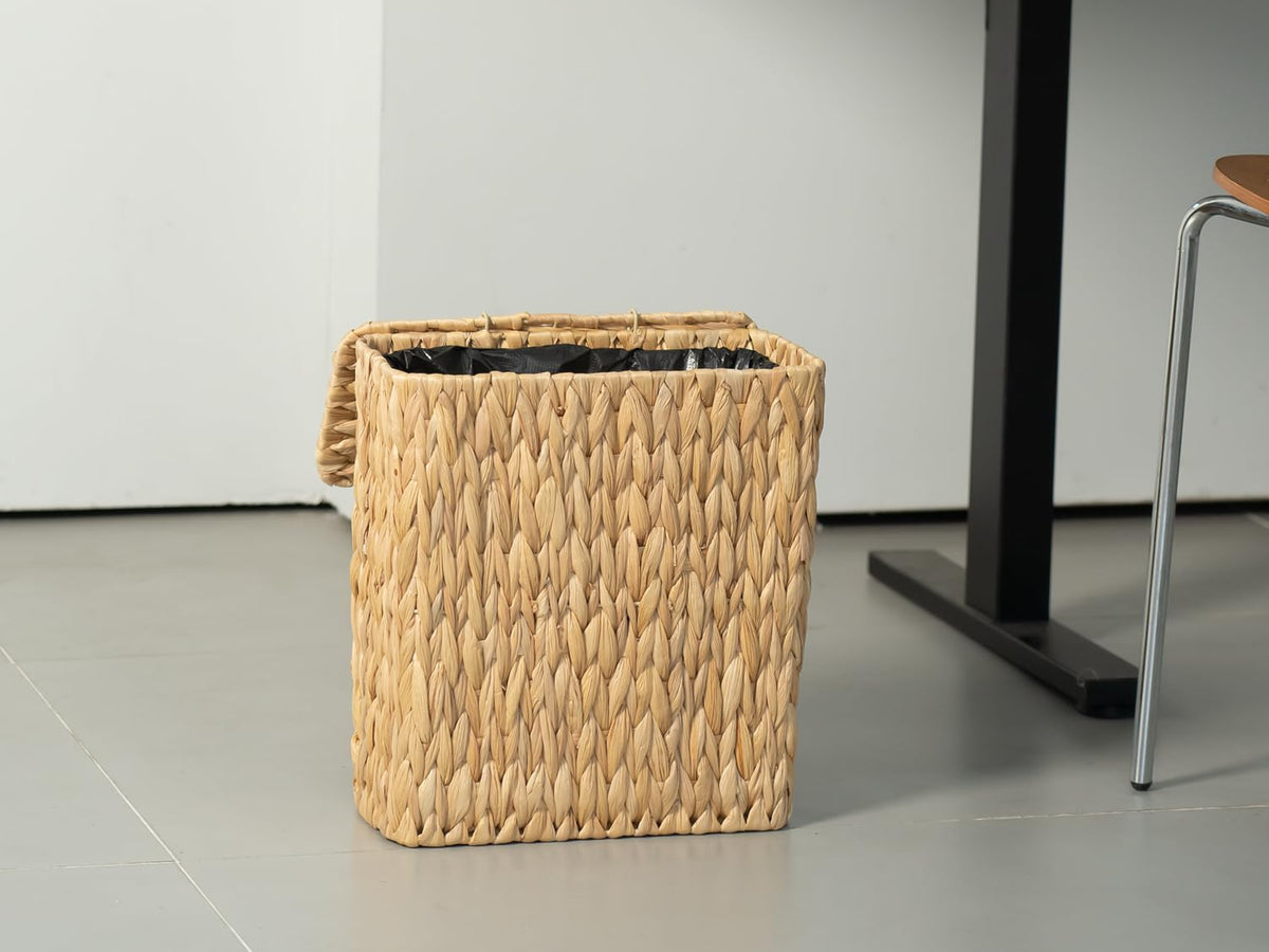 Coeusy boho-modern wicker bin complements bedroom and living room decor.
