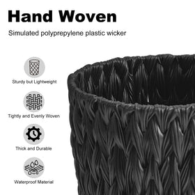 Coeusy compact round trash can ideal for bathrooms and bedrooms without crowding.