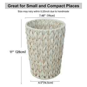 Coeusy cream white bathroom trash can complements boho and farmhouse decor.