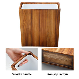 Coeusy durable pine trash bin withstands daily use in office or bathroom.