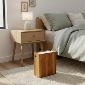Coeusy multi-use wood bin stores magazines, small items, or supplies neatly.