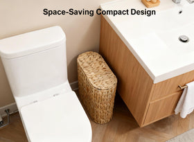 Coeusy narrow waste basket fits tight corners with coastal boho style