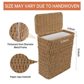 Coeusy slim waste basket fits under sinks and tight corners.
