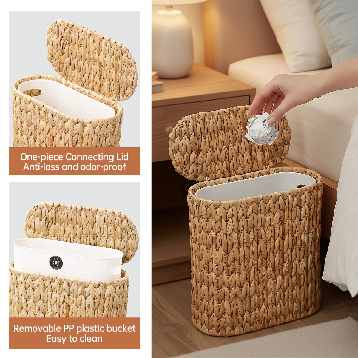 Coeusy removable liner bucket enables quick disposal and easy cleaning