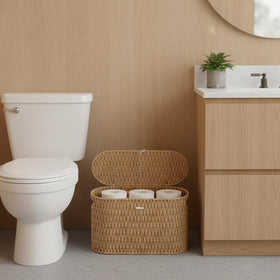 Coeusy holds up to six jumbo rolls for organized bathroom essentials.