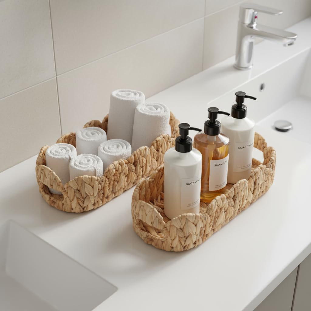 Coeusy toilet tank basket top tray view highlighting decorative surface on top of the tank
