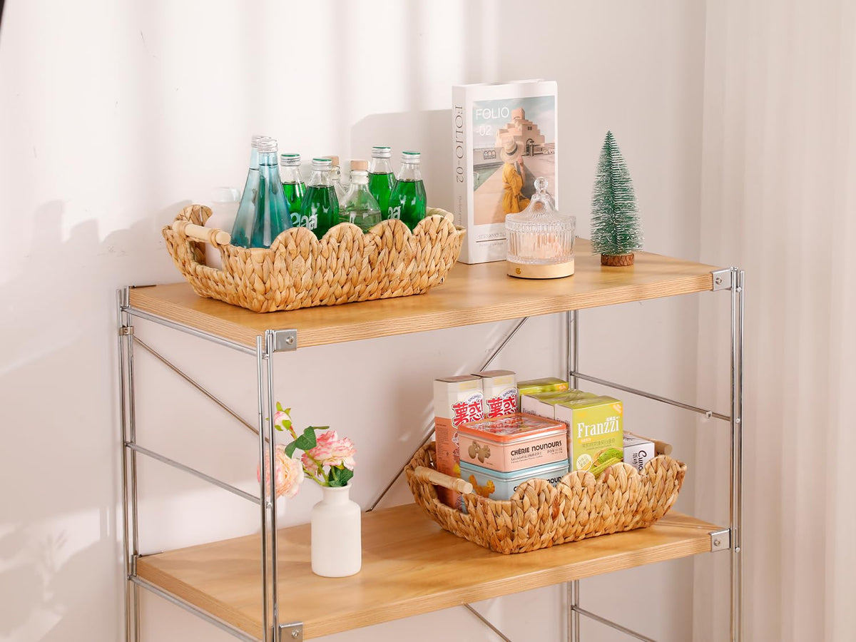 Coeusy natural fiber basket blends rustic style with practicality.