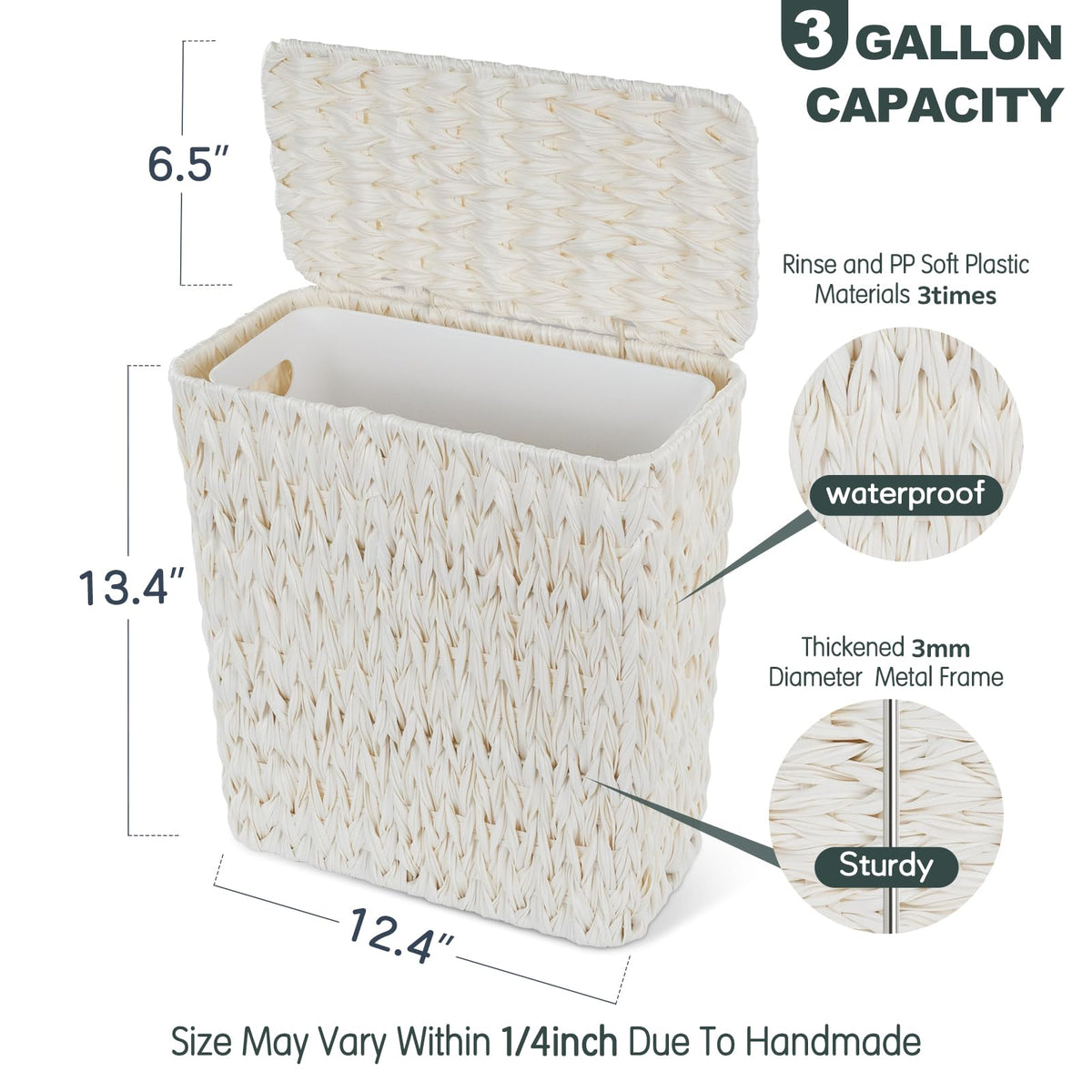 Coeusy inner liner is water-resistant for tidy, leak-free waste