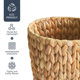 Coeusy compact wicker trash bin is ideal for small spaces like apartments and dorms.