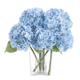 Coferset baby blue lifelike hydrangea bloom closeup for elegant decor