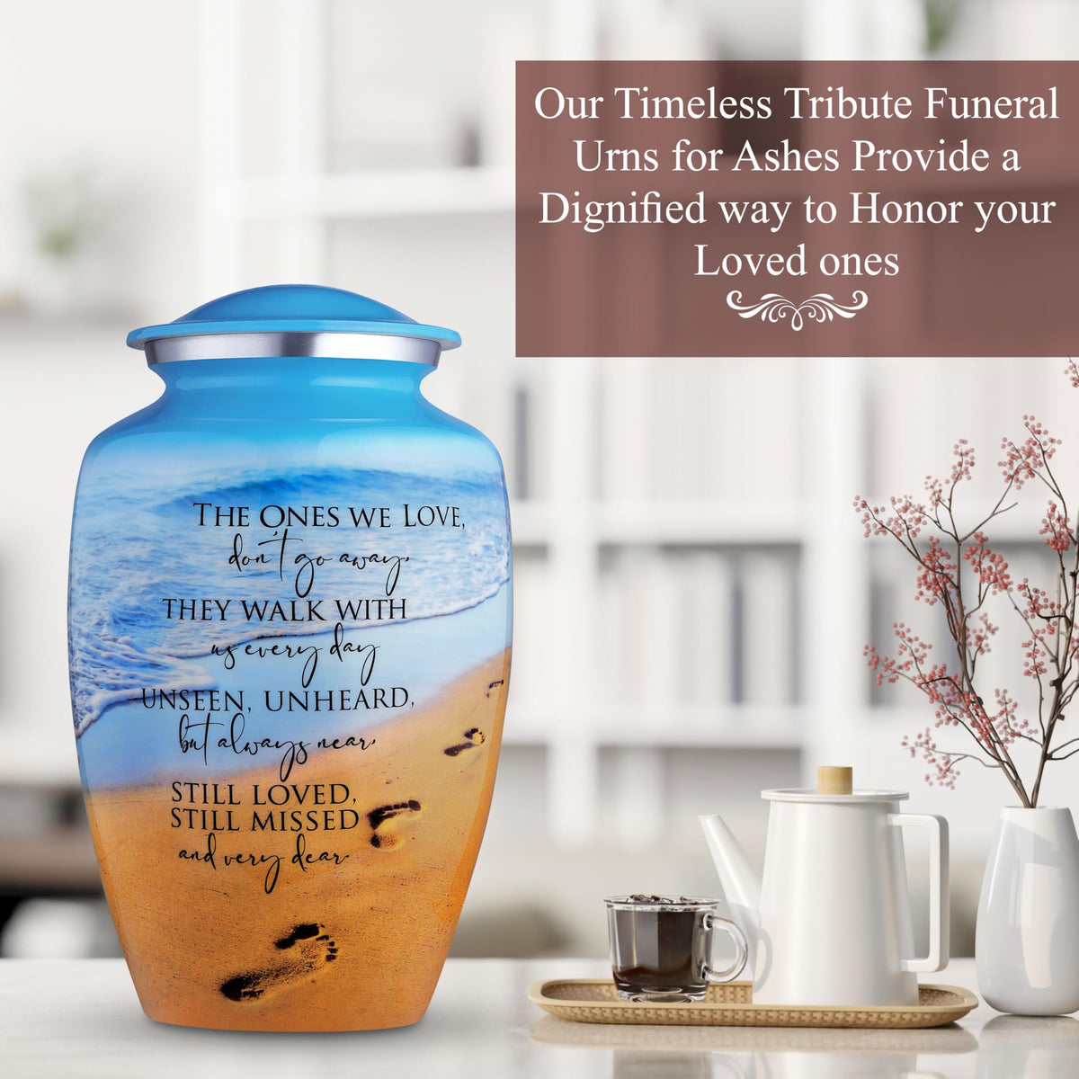 Cogent Memorials nickel-plated satin finish urn, corrosion-resistant and elegant.