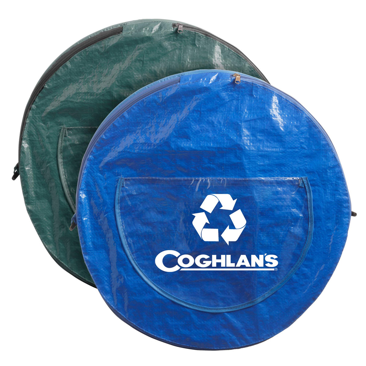 Coghlan's Pop-Up Trash Bin assembled, spacious 29.5-gallon capacity for campsite waste