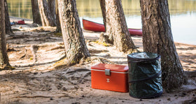 Coghlan's Pop-Up Trash Bin built-in handles simplify carrying between site and RV