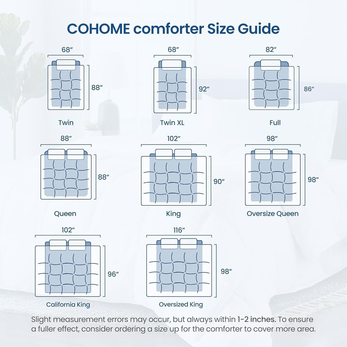 COHOME premium king size comforter bedroom setup closeup on bed