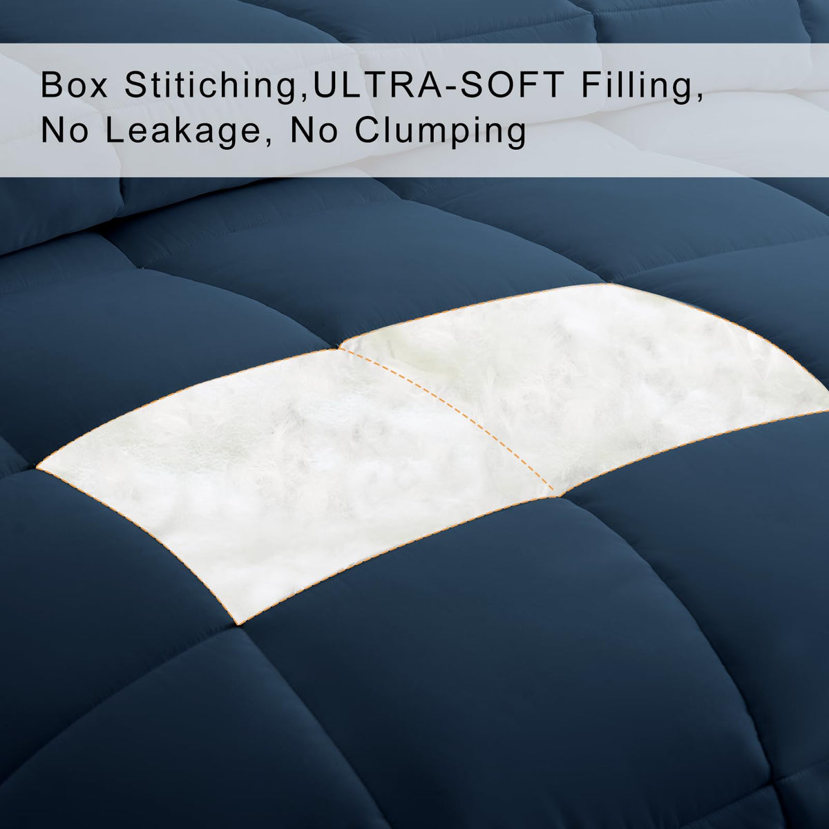 COHOME premium king size comforter high-loft closeup showing puffed loft after unpacking