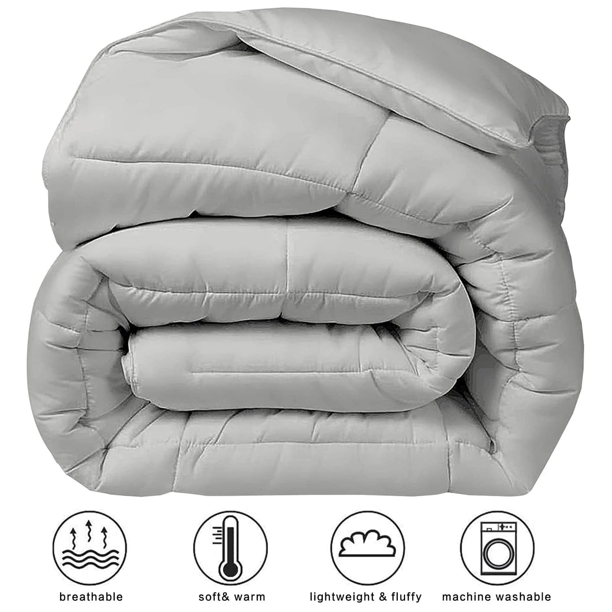 Box-stitching detail on the COHOME comforter supports even loft and even warmth.