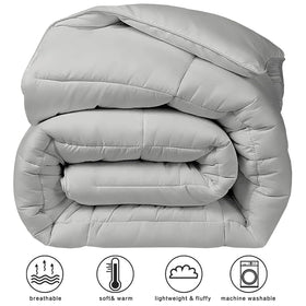 Box-stitching detail on the COHOME comforter supports even loft and even warmth.