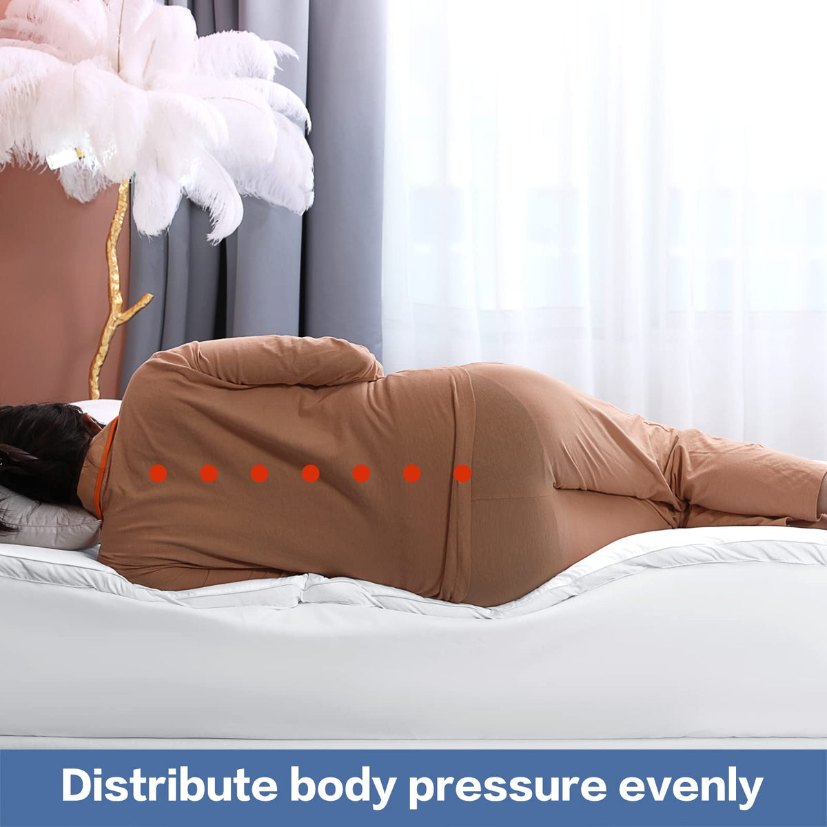COHOME Topper on bed setup shows secure fit and quiet movement