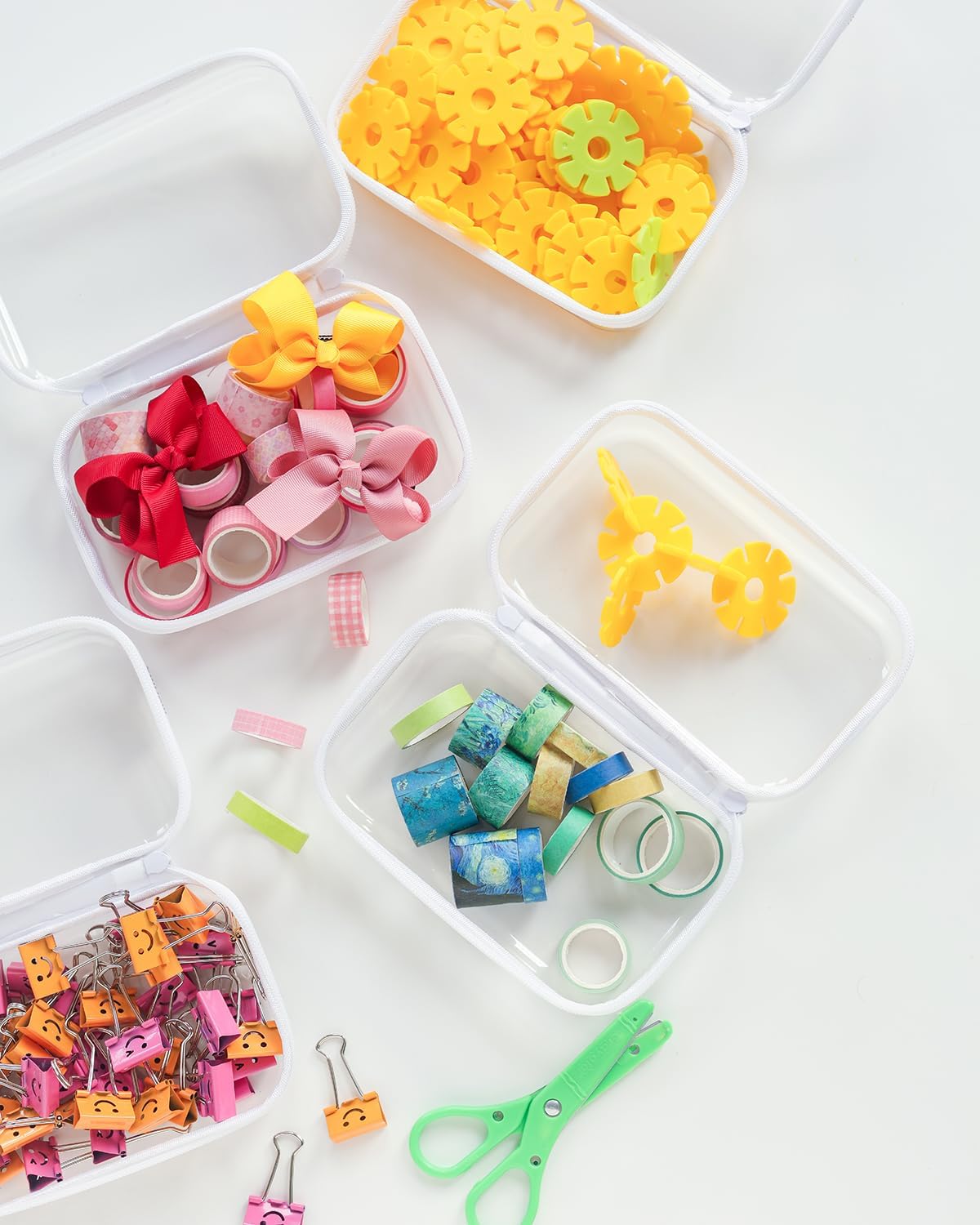 CoiiJoii zippered clear pouch versatile storage for cosmetics, stationery, or art accessories.